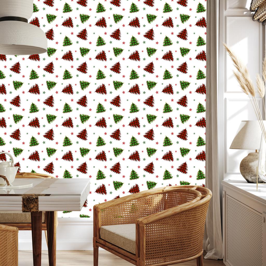 Christmas wallpaper white and red for living room and bedroom 50x1000