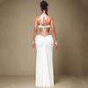 European & American Women's Spring Halter Sleeveless Deep V Backless Ribbon Long Dress