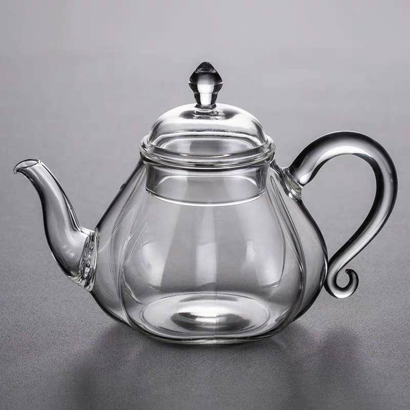 

400ML Pumpkin High Borosilicate Glass Teapot With Filter Heat-Resistant Flower Tea Kettle Household Kung Fu Tea Pot Teaware чистый