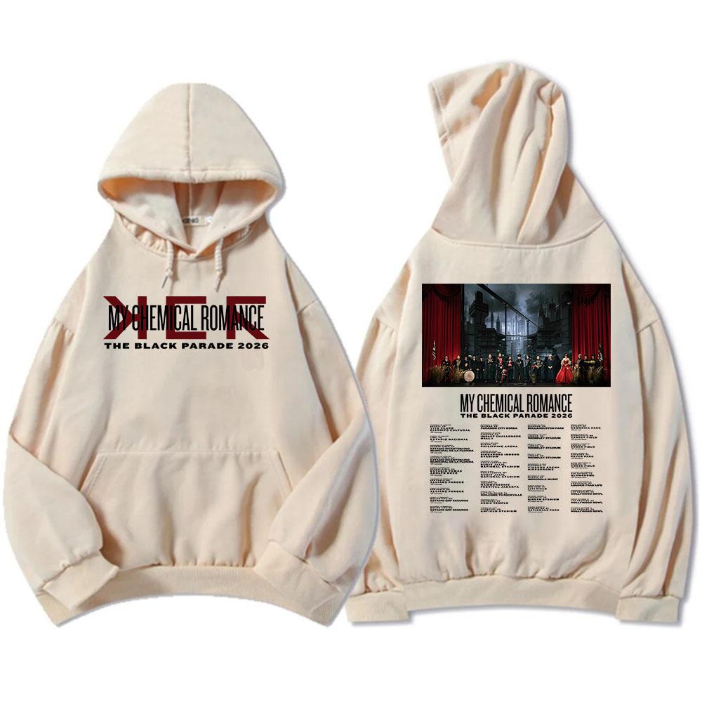 THE BLACK PARADE 2026 Tour Hoodies Rock Band My Chemical Romance Sweatshirts Winter Long Sleeve Fleece Print Hoody