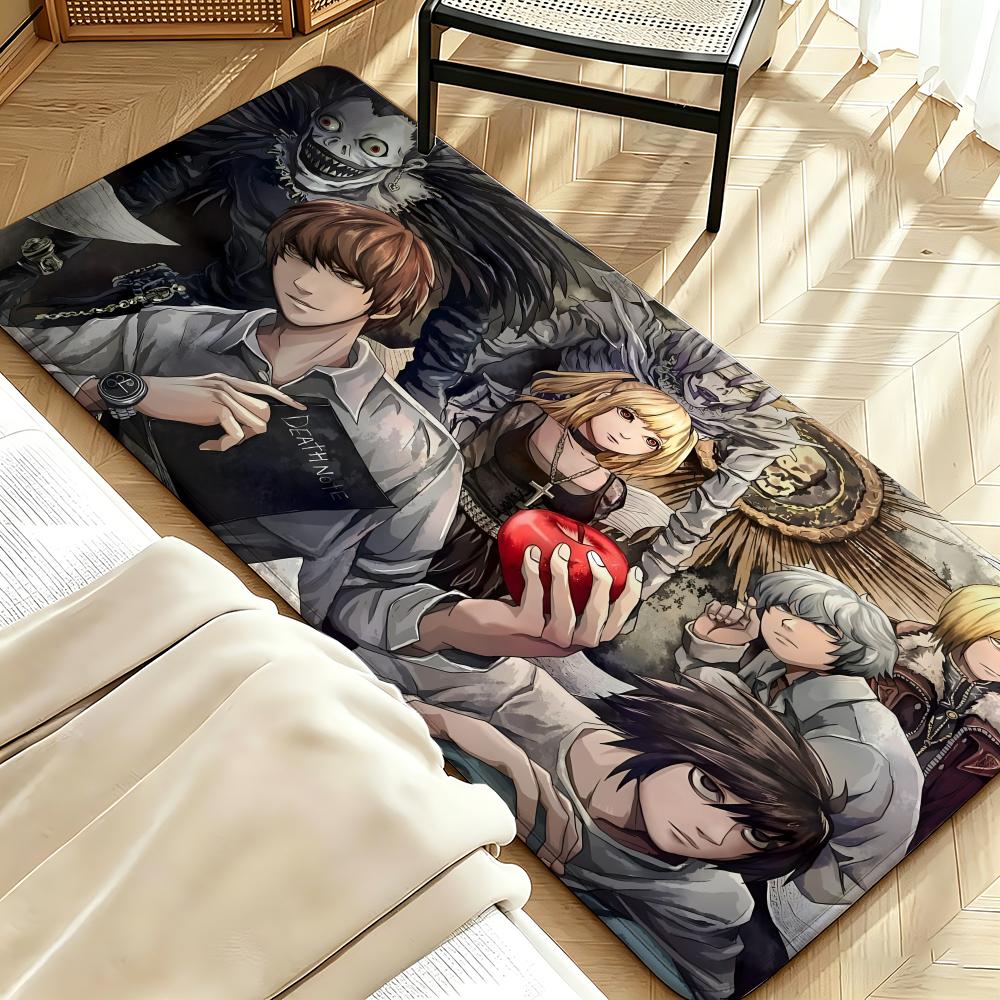 anime D-Death N-Note Floor Mat Soft Flannel Floor Mat Suitable for Entryways, Living Rooms, Bedrooms, and Bathrooms