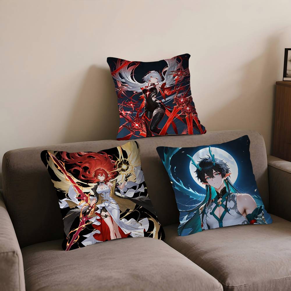 Honkai Star Rail Cartoon Cushion Cover Pillow Cover Decor Pillowcase Printed Cushion Case For Couch