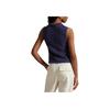 Polo Ralph Lauren Solid Slim Fit Sleeveless Polo Shirt Women tops Navy-Blue WMPOKNINB920239-410