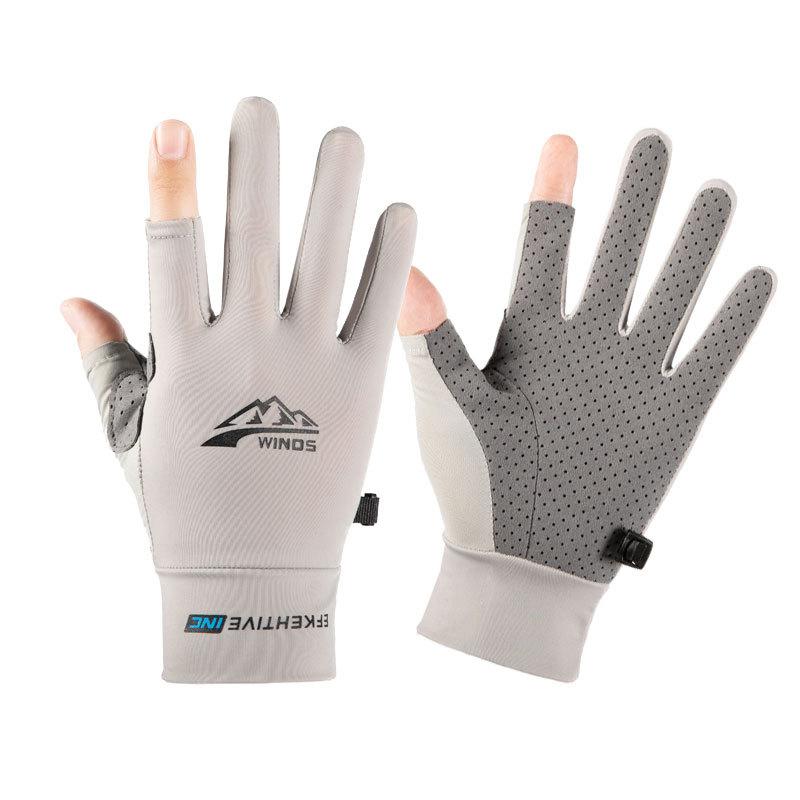 Summer Outdoor Sports Gloves Men's and Women's Ice Silk Light and Breathable Wear-resistant Non-slip Cycling Fitness Gloves
