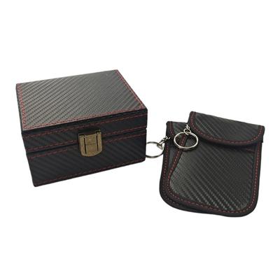 Big Size Car Key Storage Case With Security Function And Carbon Fiber Look For Multiple Access