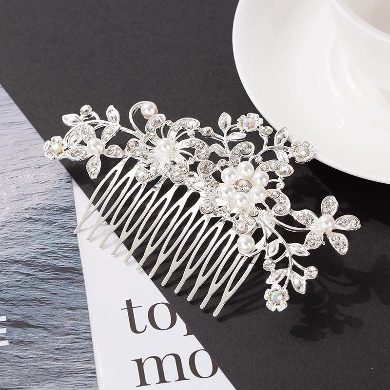 Neuer Braut-Haarkamm mit Strasssteinen Perlen-Tiaras Kristall-Haarspange Mädchen Party Schmuck Für Frauen Hochzeit Haar Mode Schmuck