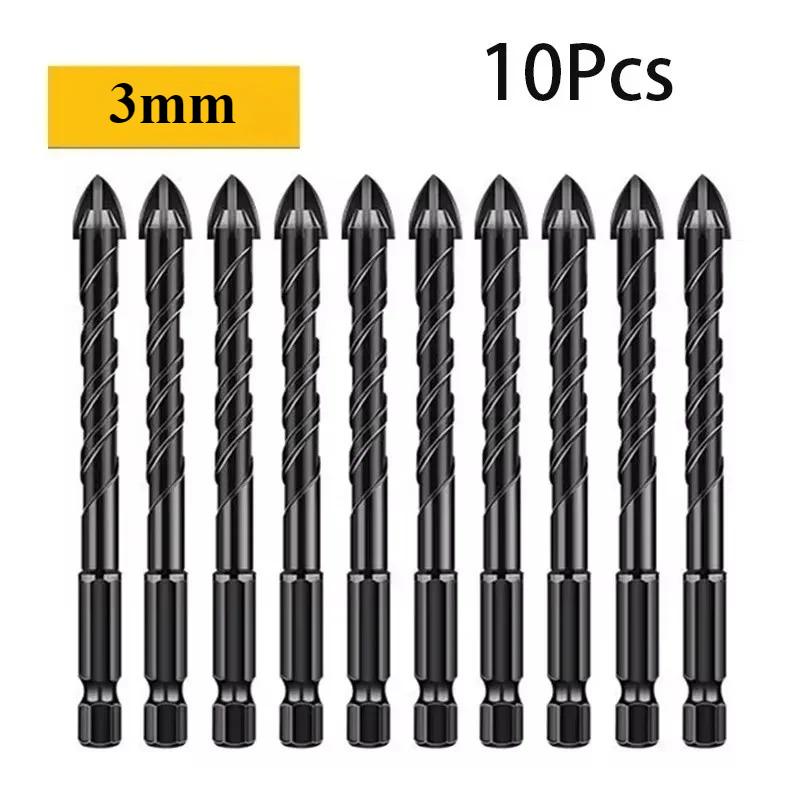 Multiple pack options Cross Hex Tile Drill Bit Set Glass Concrete Ceramic Tile Hard Alloy Triangle Drilling Bit Hole Opener