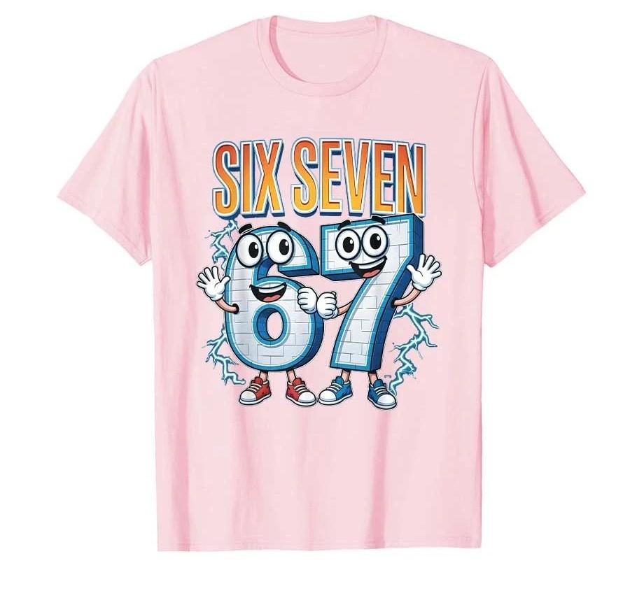 Funny T Shirts Meme Funny 67 Costume Six Seven 67 Tshirt For Unisex Women Print Cotton Short Sleeve Casual Loose Tops