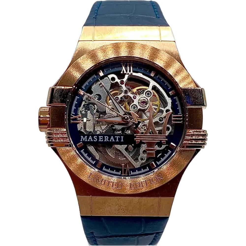 

Maserati Potenza Blue Leather Gents Quartz R8821108022 синій