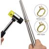 YIEPET Ring Sizing Tool, Metal Mandrel Measuring Rod Ring Mandrel Aluminum with Finger Sizing Steel Ring Sizing Meter Size Rubber Jewelry Hammer