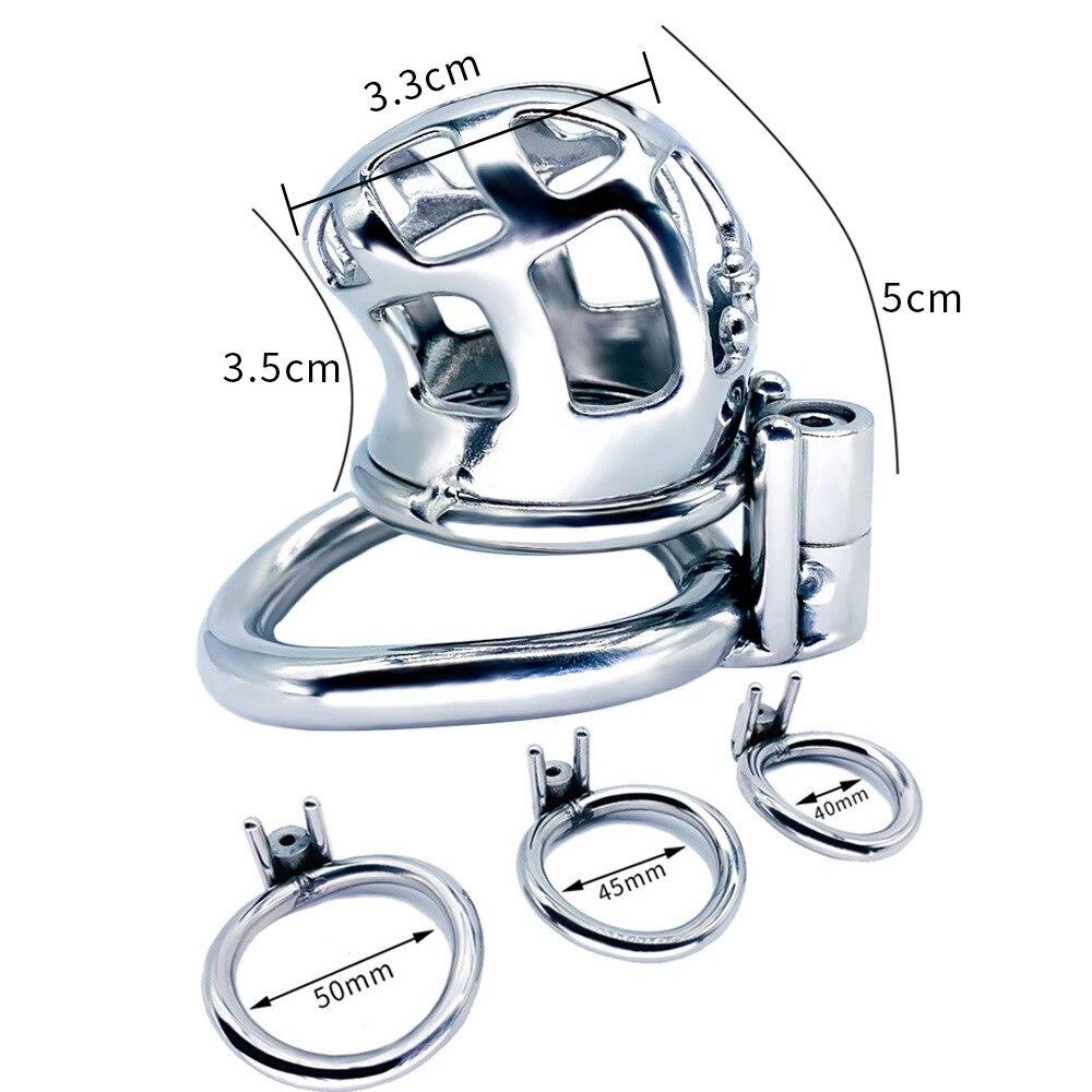 CB Lock for Men Stainless Steel Penis Cage Adult Sex Toy Cock Cage Cockring BDSM Slave Fetish Male Chastity Cuckold