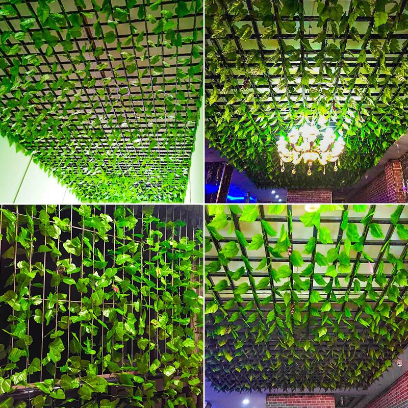 Realistic Artificial Grape Vine Leaves Ceiling Decor Faux Ivy Plants Greenery