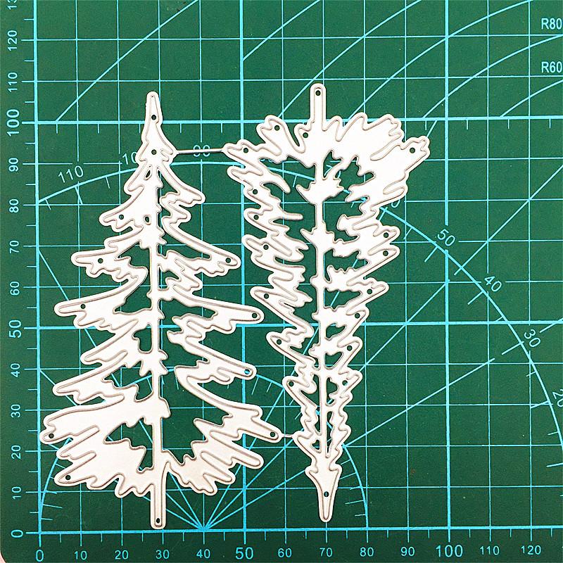 1/2/4Pcs Paper Album Knife Embossing Decor Christmas Trees Diy Metal Cutting Dies Stencil Scrapbooking Card Stamp Craft Mould