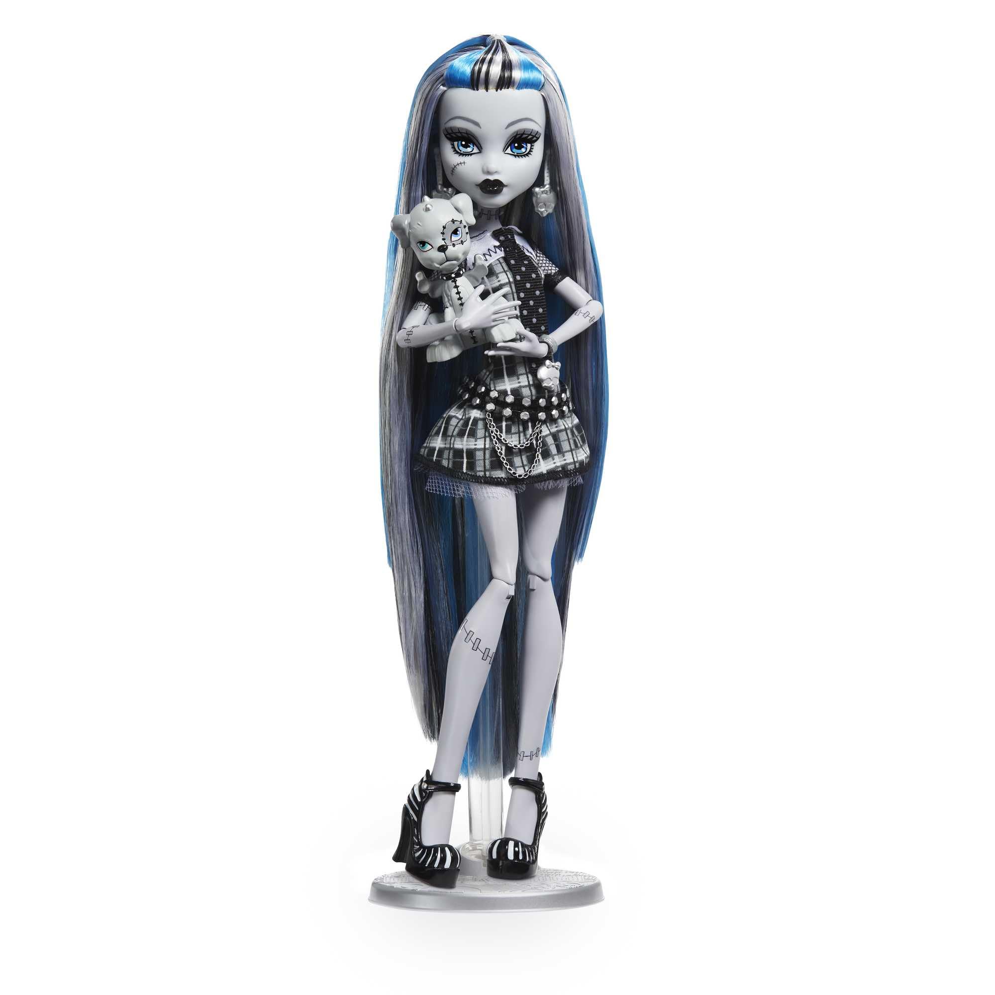 

Monster High Black and White Frankie Reel Drama Collector Doll Size and Horror Flick Toy and Gift Doll, Stein, Doll, Life-Size Poster, Theme, (HKN29)