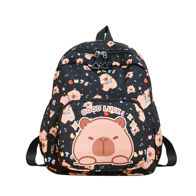 Cartoon Cute Capybara Letter Pattern Children Backpack For Children Young