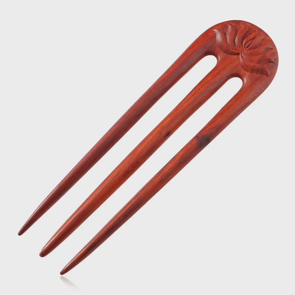 Chinese Retro Sandalwood Carved Hairpin - Classic & Versatile Hair Accessory