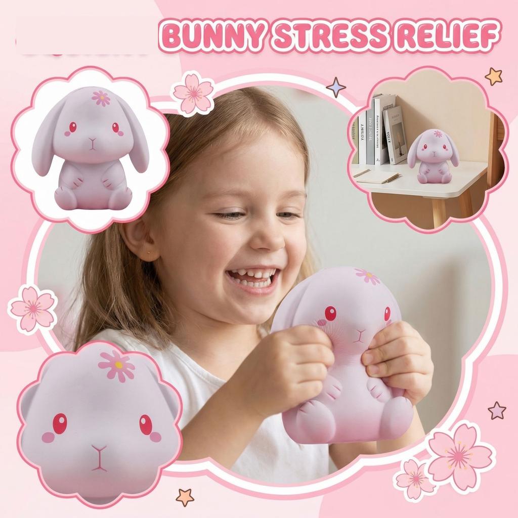 Slow Rebound Bunny Squeeze Toy Soft Stress Relief Figure for Children and Adults Cute Animal Shape for Relaxation Play
