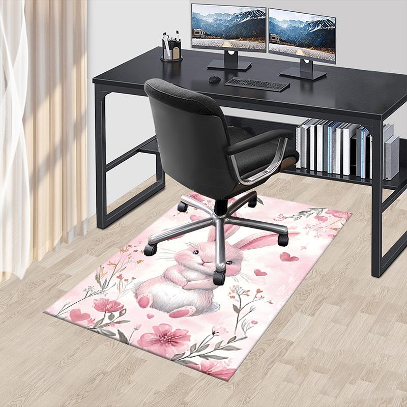 1pc rabbit flowers Carpet Office Rug Outdoor Mat Home Decor Area Carpet Festival Gift Office desk chair carpet