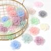 5/10Pcs 5.5cm Vintage Fabric Camellia Rose Chiffon Artificial Flowers for Women Wedding Party  Dress Decoration Craft Jewelry