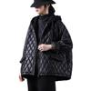Patchwork Hooded Winter Women Jacket Long Sleeve Loose Female Coat Solid Plaid Warm Outwear Ladies