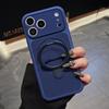 Jelly Liquid Silicone Original Magnetic Bracket Phone Case for iPhone 16 15 17 Pro Max For Magsafe Shockproof Matte Soft Cover