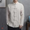 Herren Retro Chinesischer Stil Leinen Langarmhemd