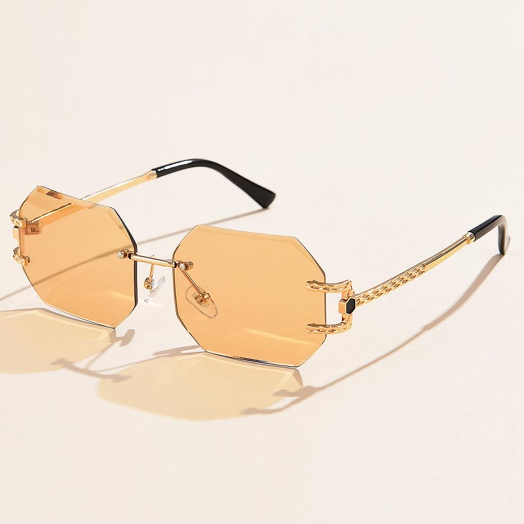 New Frameless Sunglasses, High-end Polygonal Glasses, Fashionable Gradient Color Sunshade Sunglasses, Men's Trend