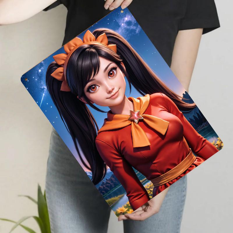 

Custom Cartoon Girl Metal Tin Sign Living Room Bedroom Wall Decor Home Art Hanging Ornament 20x30cm（7.8x11.8inch）