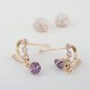 Kotobuki Jewelry February Birthstone Amethyst Angel of Happiness Earrings in 14K Gold and White Gold Set with Polishing (Gift Cloth)