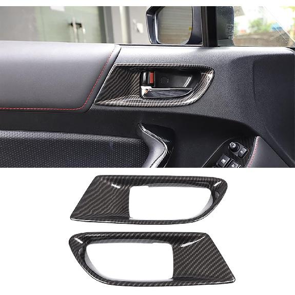 Car Accessories Fit for Subaru BRZ Toyota 86 2012-2020 Inner Door Handle Cover Trim (Carbon Fiber Style) ABS 2 PCS