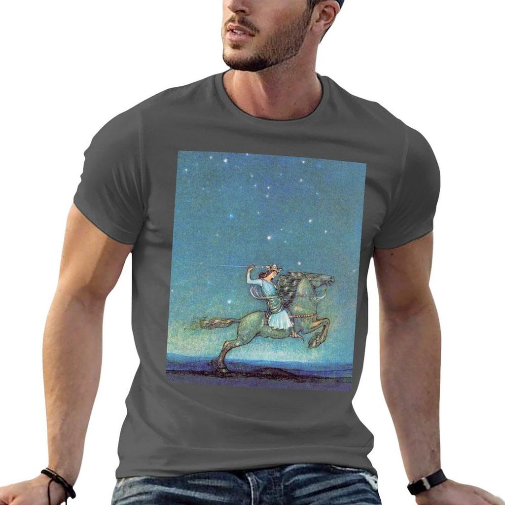 Riding In the Moonlight John Bauer TShirt Graphic T Shirts for Unisex T Shirts with Prints Anime Tshirt Tshirt