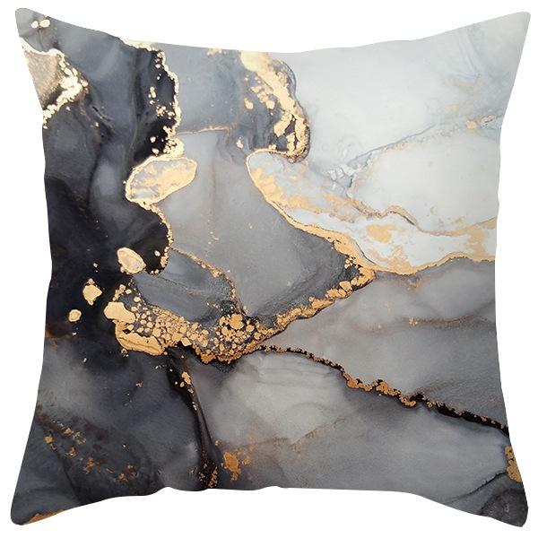 New Black and Gold Marble Peach Leather Velvet Pillowcase Modern Abstract Decorative Pillowcase Home Cushion Cover
