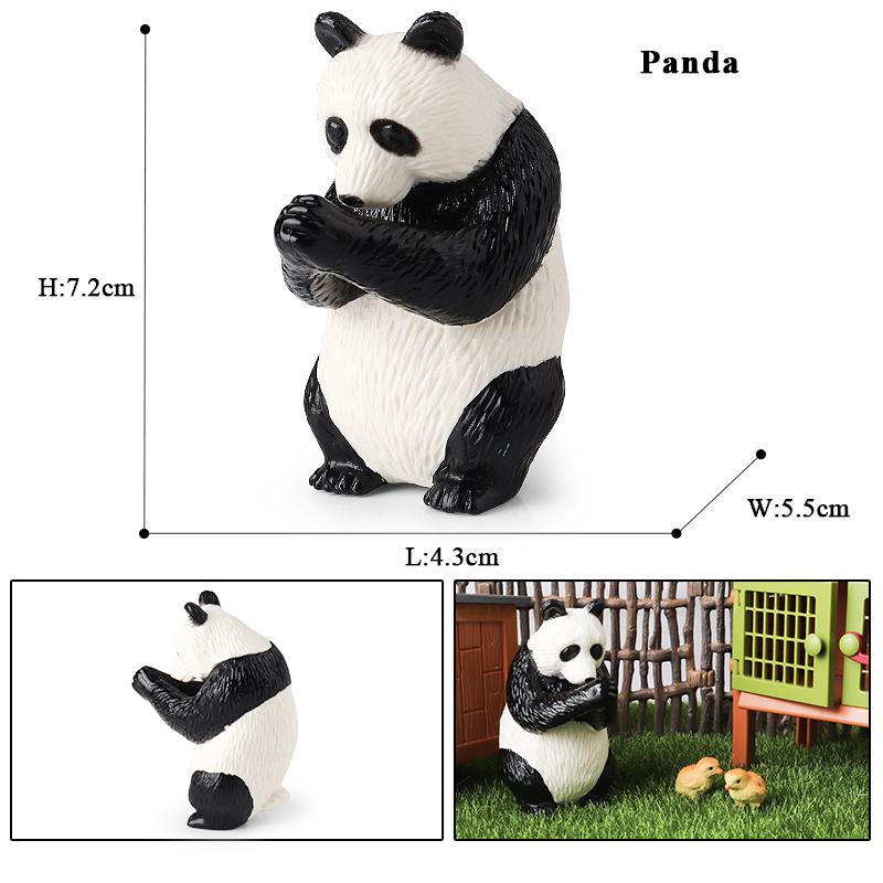 Oenux China Panda Bamboo Wild Animals Action Figures Model Figurine PVC Miniature Cute Decoration Education Collection Kid Toy