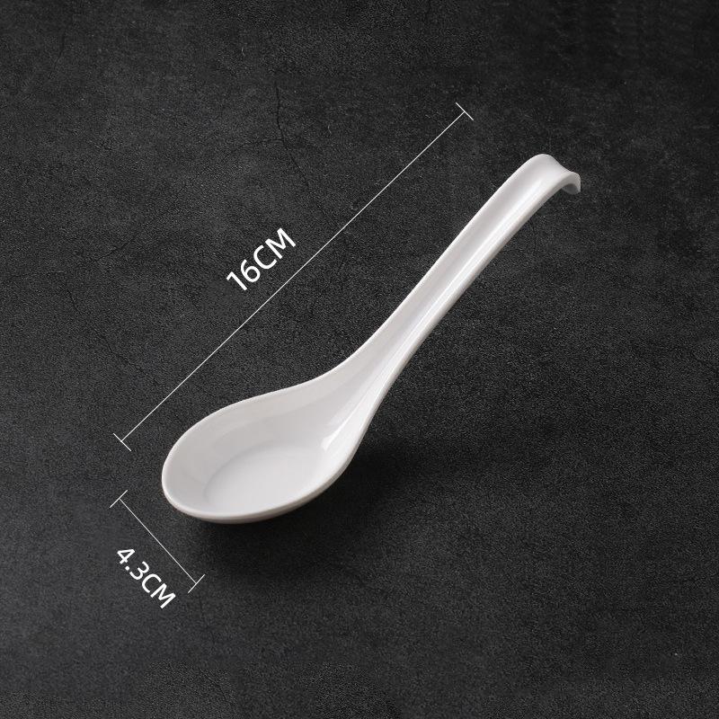 3PC Japanese Imitation Porcelain Pattern Spoon Household Kitchen Accessories White Melamine Korean Spoon Lamian Noodles Spoon