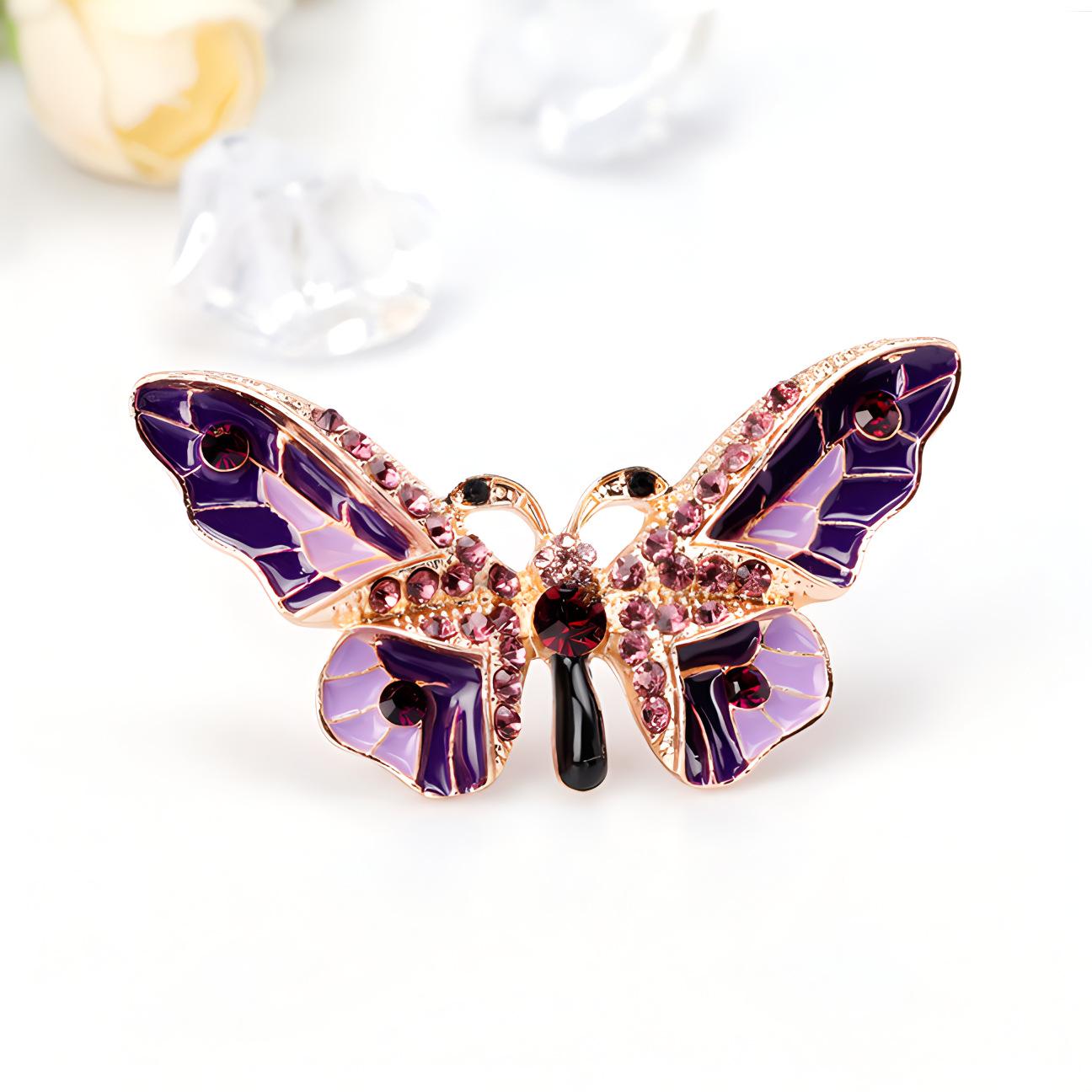 

Модная брошь-бабочка из сплава с каплями масла для женщин, простая универсальная брошь-булавка для одежды