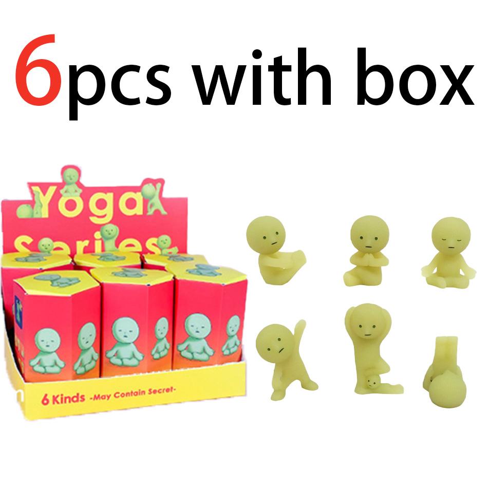 New Blind Box Yoga Series Mini Figure Cute Noctilucent Decoration Doll Bedroom Toilet Series Model Corner Toys Gifts