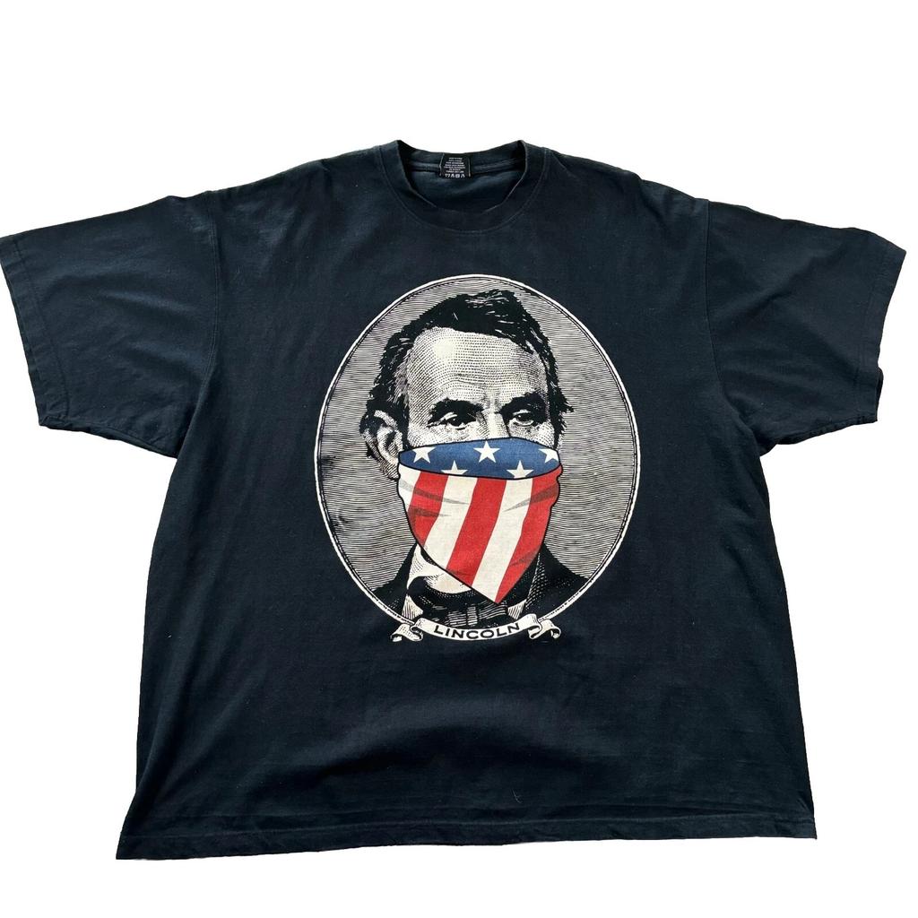 Abraham Lincoln Shirt Mens 4XL Thug Life Bandanna Mask Founding Fathers Hood