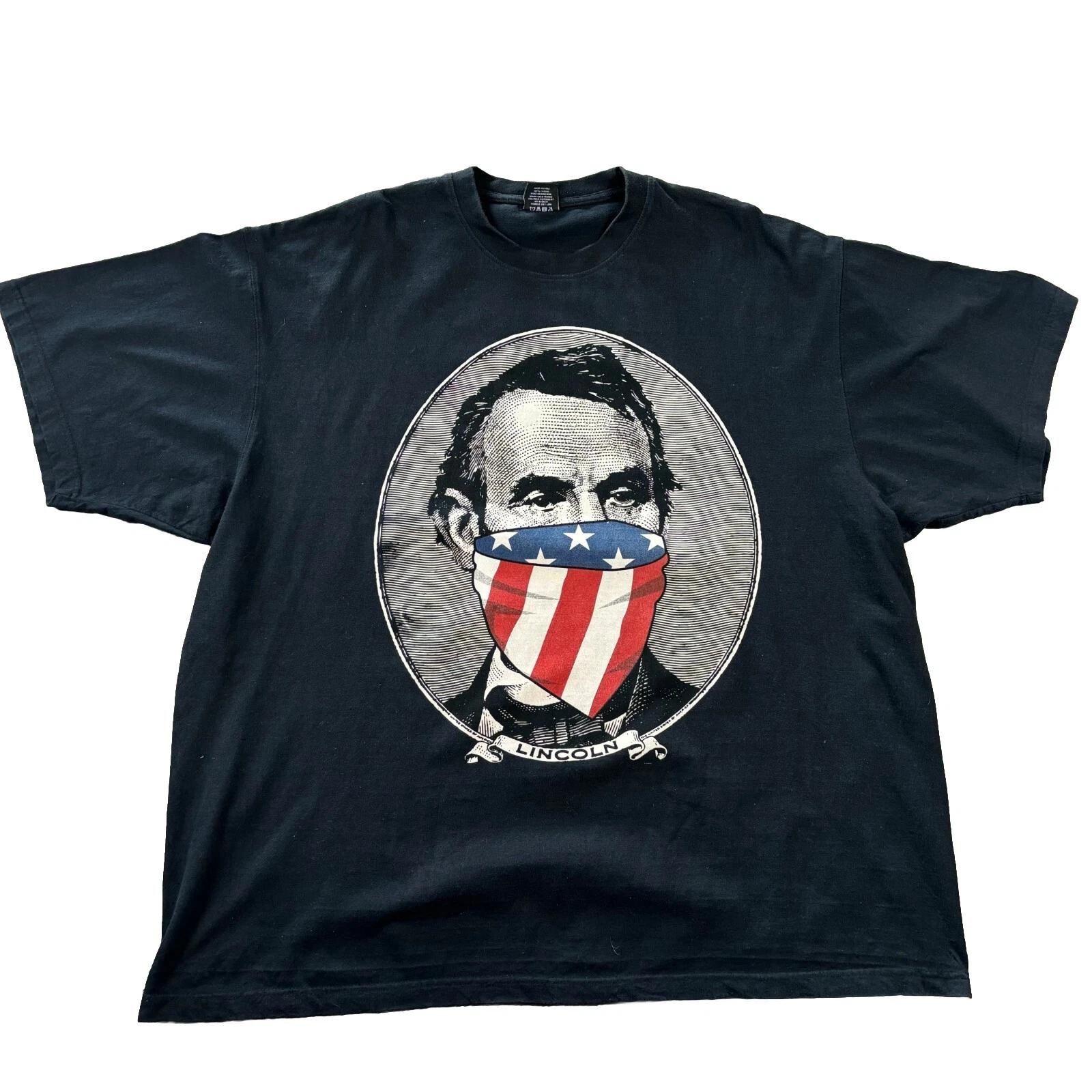 Abraham Lincoln Shirt Mens 4XL Thug Life Bandanna Mask Founding Fathers Hood 2XL