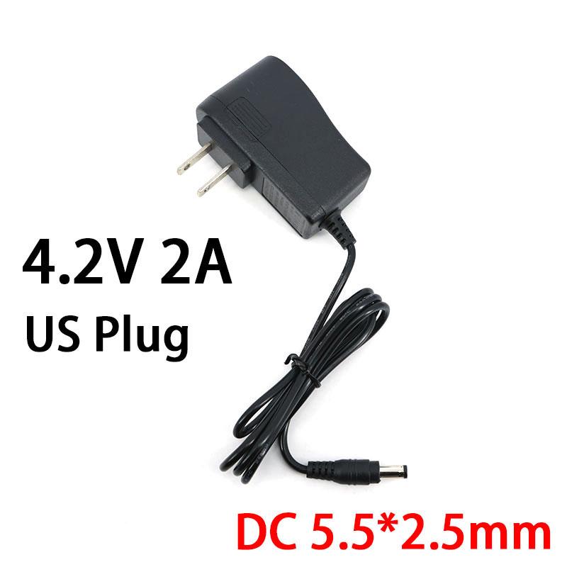 

Адаптер переменного тока в постоянный 4,2 В 0,5 А 2 А 8,4 В 12,6 В 16,8 В 1 А 2 А 2000 мА, зарядное устройство для дрели-шуруповерта 18650, литиевая батарея 4.2V 2A US Plug