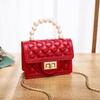 Violet Chicly Pearl Portable Chain Sweet Simple Female Wallets New Fashion One Shoulder Diagonal Straddle Bag Wallets for Women