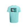 Under Armour Printed Ribbed Crew Neck Short Sleeve T-Shirt Men Tops Coastal-Blue 1382907-482