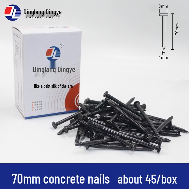 High-Strength Black Steel Nails for Concrete, Picture Hanging & Advertising