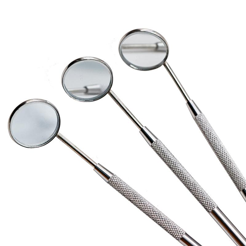 Dental Mouth Mirror Stainless Steel Handle Oral Reflector Eyelash Extension Tool 2 Sizes Dentist Equipment