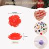 50Pcs Resin Rose Flower Beads 10mm Flatback Flower Charm Opaque Carve No Hole for DIY Jewelry Making Nails Hair Clip(Small Size)