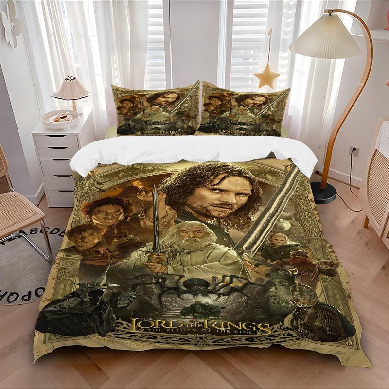 3pcs Lord of the Rings Duvet Cover Set, 1 Duvet Cover + 2 Pillowcases (No Insert), High-Definition Print for All Seasons,Durable Yy251103031