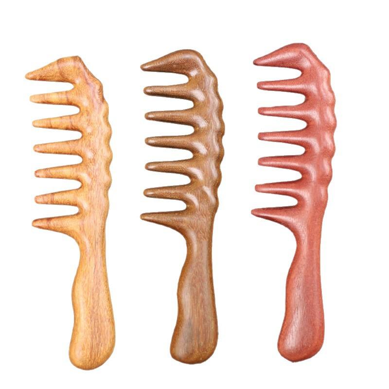 

Sandalwood Hair Massage Comb Natural Wooden Scalp Massager Detangling Hairbrush with Rounded Teeth for Gentle Hair Care and Relaxation One Size