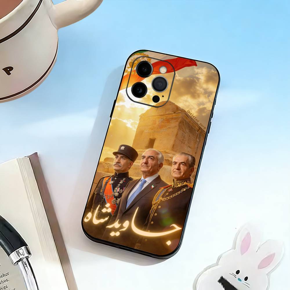 

D-Mohammad Reza Pahlavi Phone Case For iPhone 17,16,15,14,13,12,11 Plus,Pro Max,XS,Soft Silicone Black Cover iPhone13PROMAX