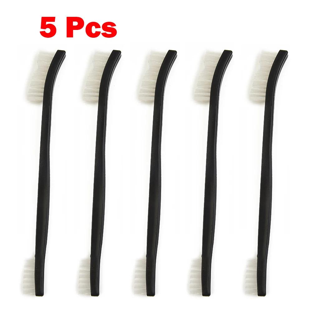 

5pcs MmmmmmmmMini Wire Brush Set Double Head Cleaning Brushes Steel Brass Nylon Metal Rust Polishing Home Kitchen Cleaning Brush