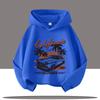 New Hip-hop Style Retro Car Cartoon Printed Children's Hooded Sweatshirt, Autumn and Winter Casual Top, Comfortable Clothing