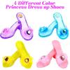 Princess Dress Up Shoes Set, Girls Role Play Dress Up Toys, Toddler Pretend Jewelry Boutique Kit Gift Set for Little Girls Aged 3-6 Years Old, 4